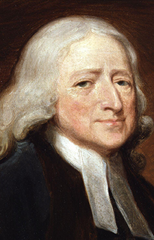 Closeup of John Wesley from the portrait by George Romney